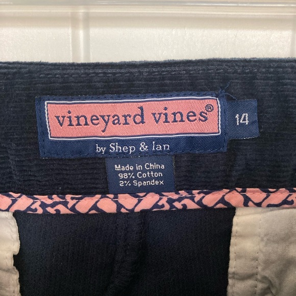 Vineyard Vines navy corduroy skirt with embroidered whales. Sz 14 - Picture 4 of 4